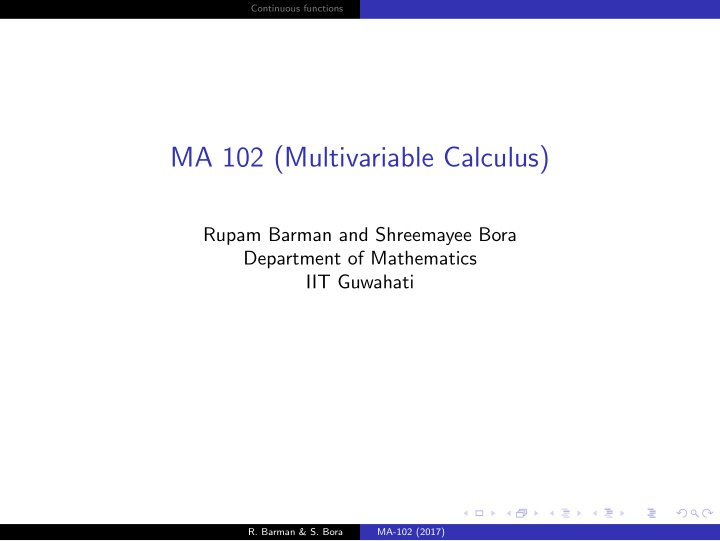 ma 102 multivariable calculus