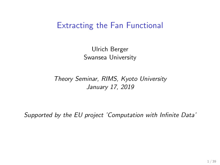 extracting the fan functional