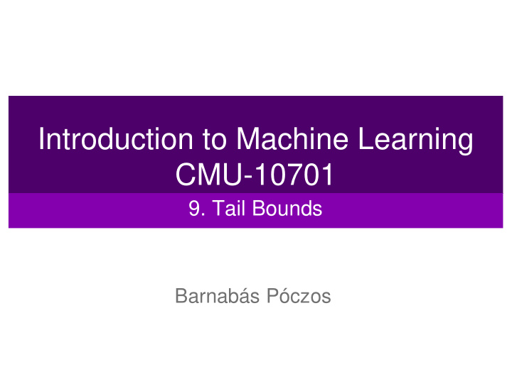 introduction to machine learning cmu 10701