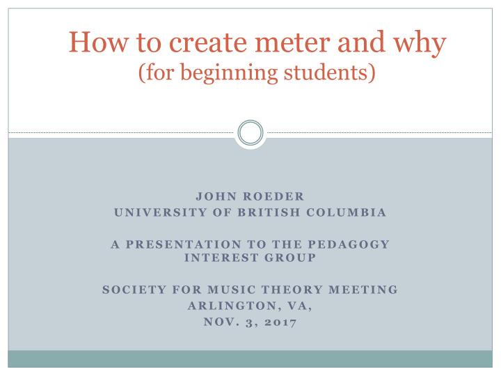 how to create meter and why