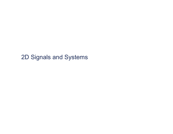 2d signals and systems signals