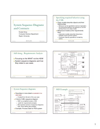 System Sequence Diagrams  relationships  Behavior can be specified in terms of operation  and