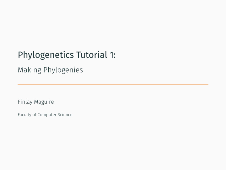 phylogenetics tutorial 1
