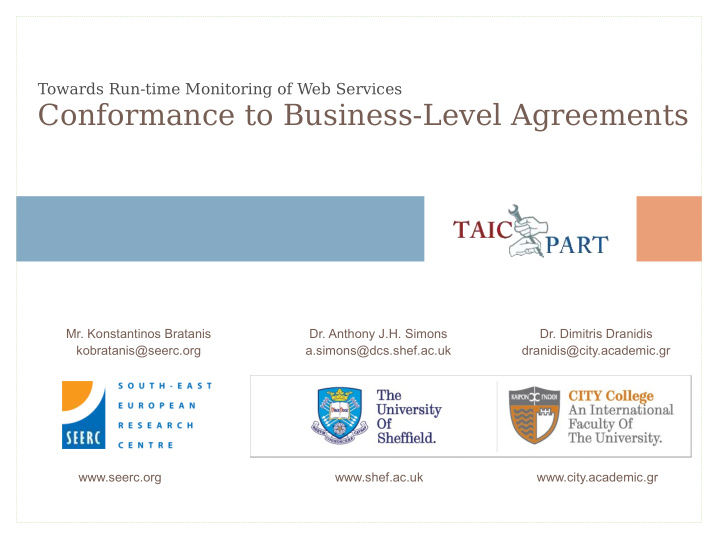 conformance to business level agreements