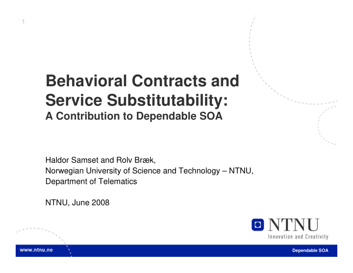 behavioral contracts and service substitutability