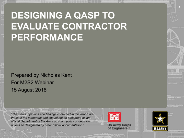 designing a qasp to evaluate contractor performance