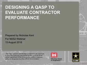 DESIGNING A QASP TO  EVALUATE CONTRACTOR  PERFORMANCE  237  217  200  80  252  237  217  200  119