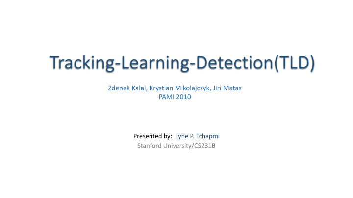 tracking learning detection tld