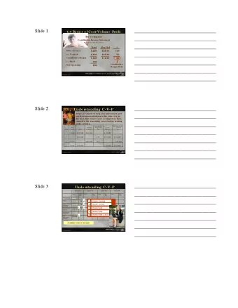 Slide 1  ___________________________________  4.4 Basic s of Cost-Volume -Pr  ofit  T  he  Company