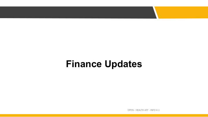 finance updates