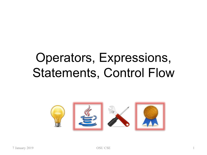 operators expressions statements control flow