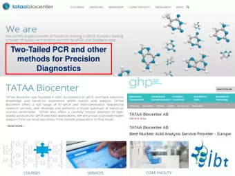 Two-Tailed PCR and other  methods for Precision  Diagnostics  Challenges analyzing miRNAs (and
