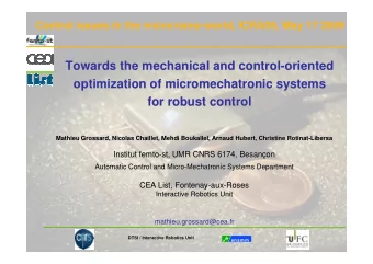 Towards the mechanical and control-  -oriented  oriented  Towards the mechanical and control