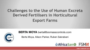 Export Farms  BERTA MOYA berta@biomasscontrols.com Berta Moya, Alison Parker, Ruben Sakrabani