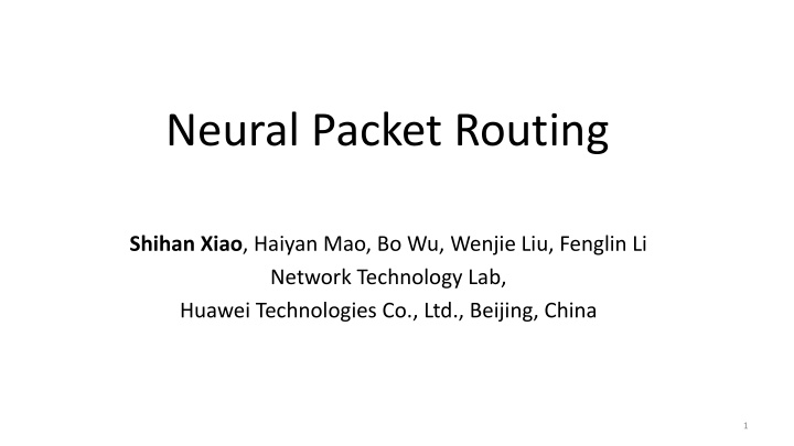 neural packet routing