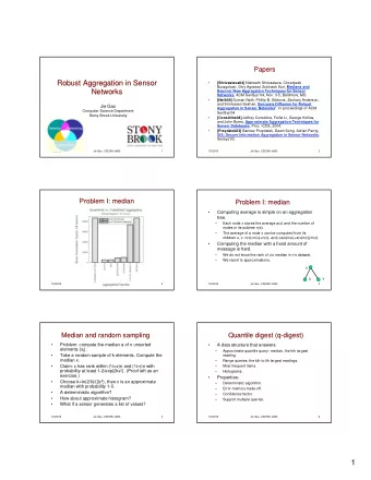 1  Q-  -digest  digest  Q  Example  Example   Exact data: frequency of data value {f 1 , f 2
