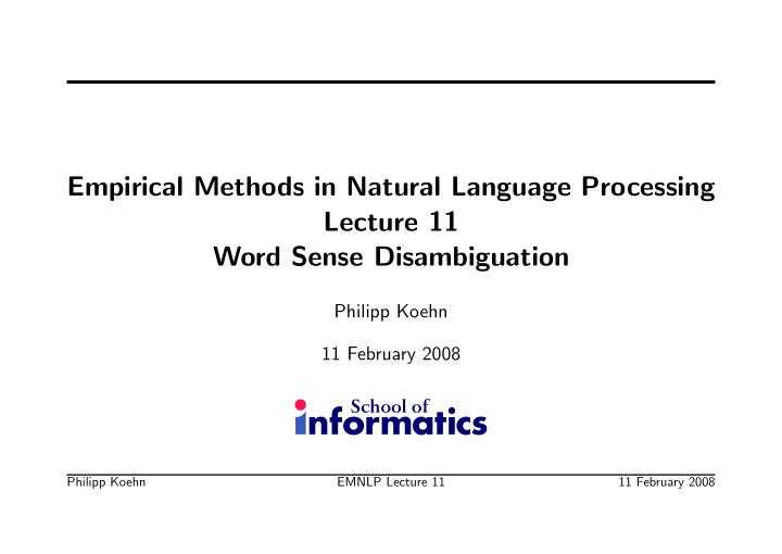 empirical methods in natural language processing lecture