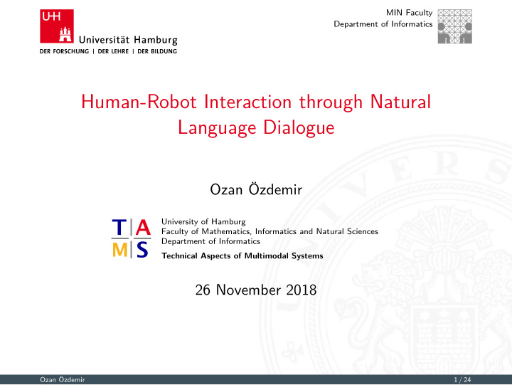 human robot interaction through natural language dialogue