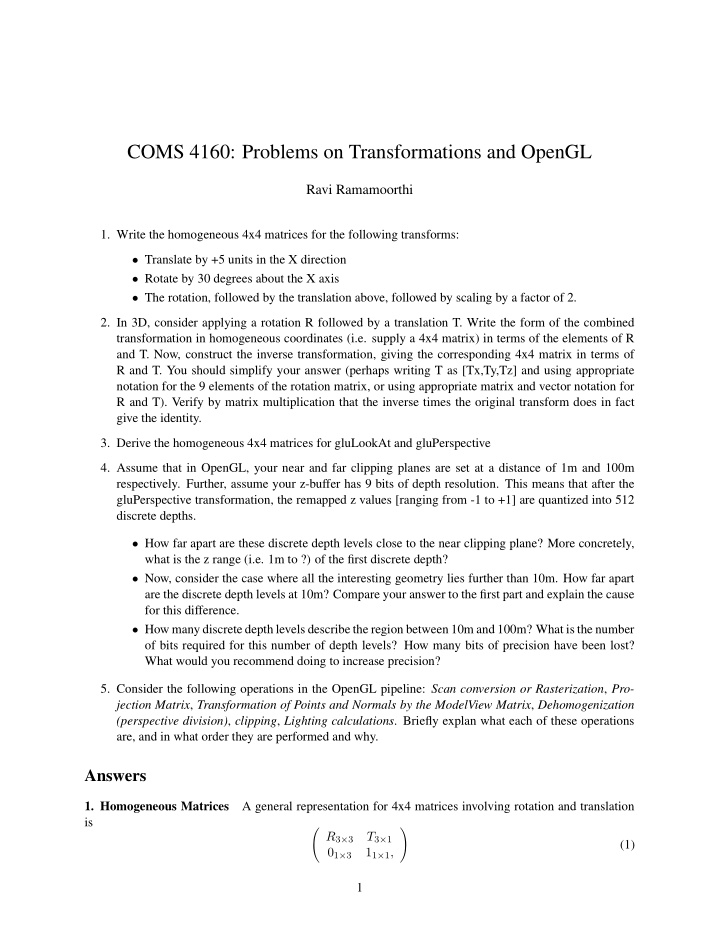 coms 4160 problems on transformations and opengl