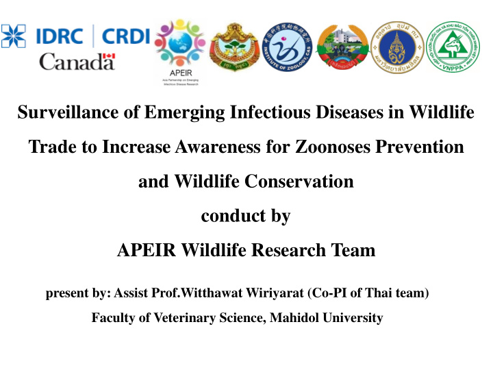 surveillance of emerging infectious diseases in wildlife