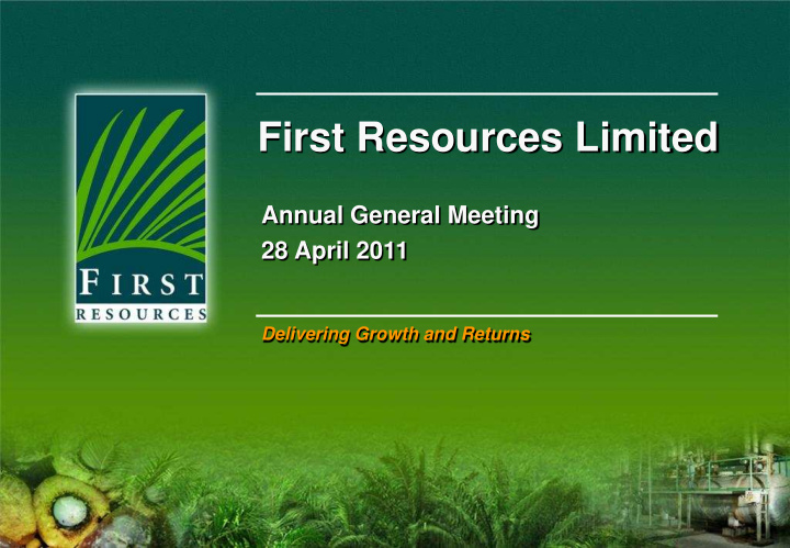 first resources limited