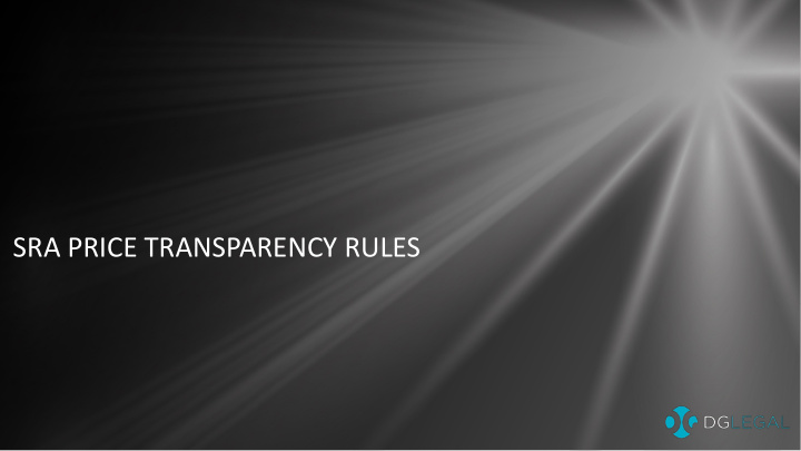 sra price transparency rules what a are t the r rules and