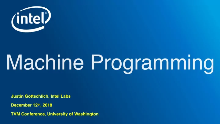 machine programming