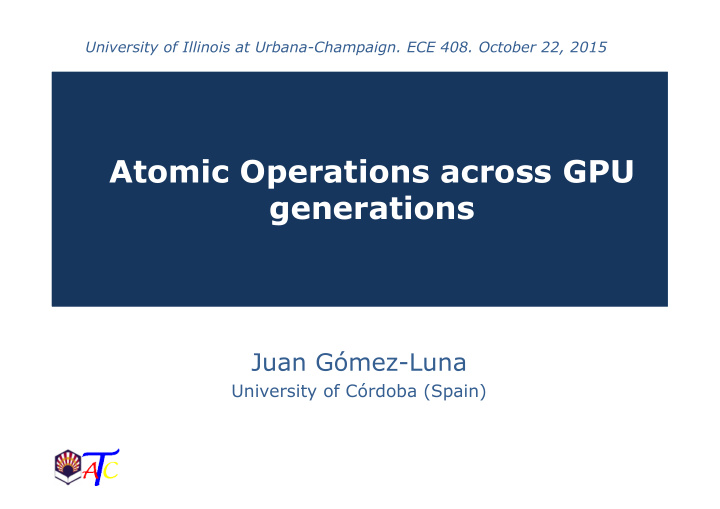 atomic operations across gpu generations