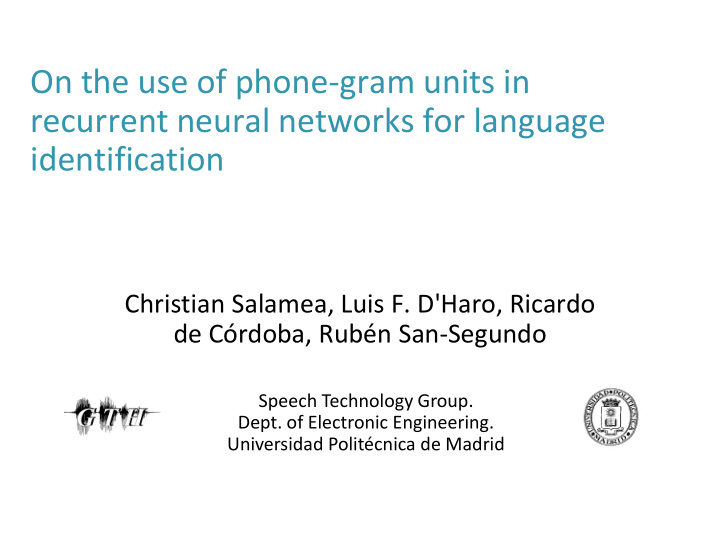 on the use of phone gram units in recurrent neural