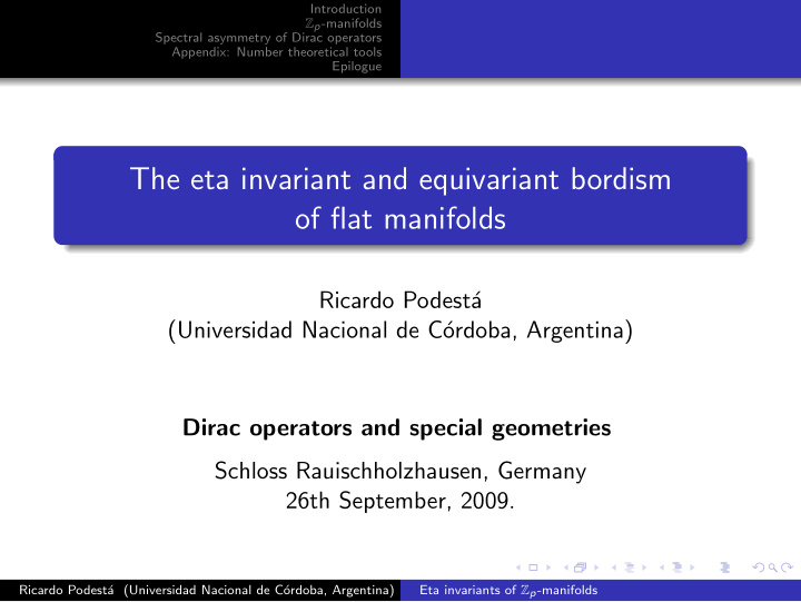 the eta invariant and equivariant bordism of flat