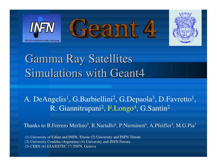 gamma ray satellites gamma ray satellites simulations