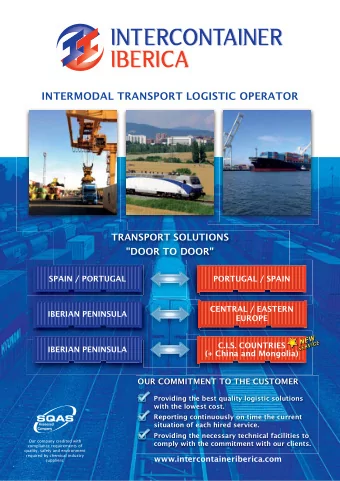 INTERMODAL TRANSPORT LOGISTIC OPERATOR  TRANSPORT SOLUTIONS  &quot;DOOR TO DOOR&quot;  SPAIN /