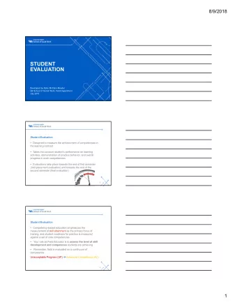 STUDENT  EVALUATION  -  Developed by Katie McClain-Meeder  UB School of Social Work, Field