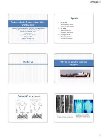 12/26/2012  Agenda  da Eastern Athletic Trainers Association  The Set-up  Grant  nt Lectur