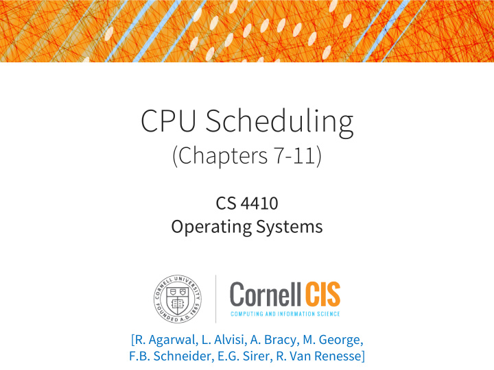 cpu scheduling