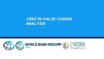 JOBS IN VALUE CHAINS  ANALYSIS  INTRODUCTION  Roadmap:  Why are we here today?  Agenda for the