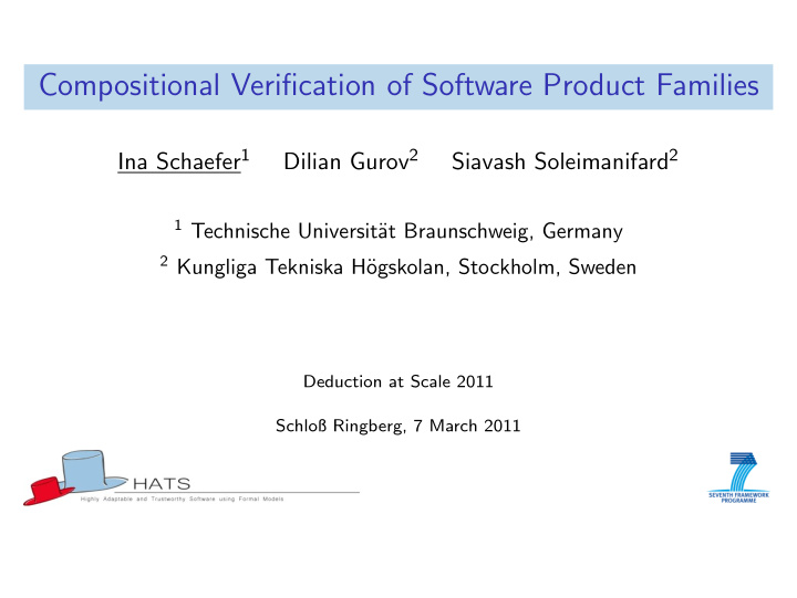 compositional verification of software product families