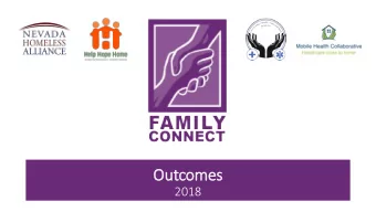 Outcom  omes  es  2018  Eve  vent O  Outc  tcomes  More than 140 organizations  166 community