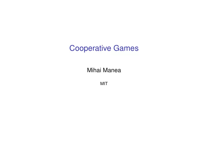 cooperative games