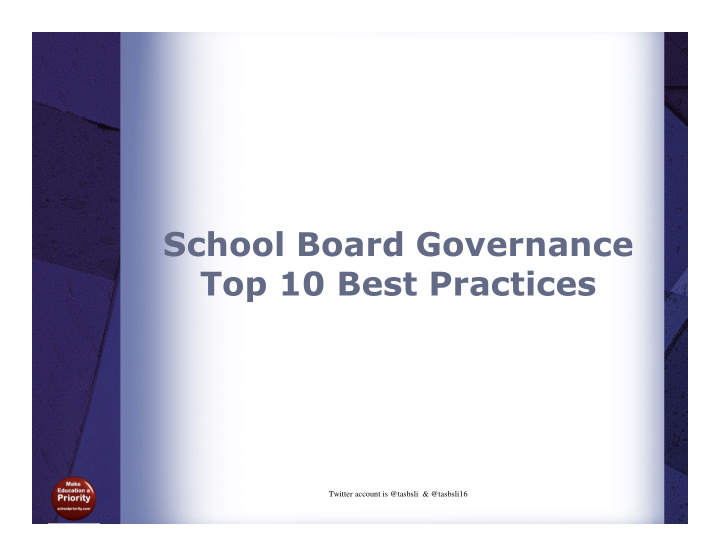 school board governance top 10 best practices
