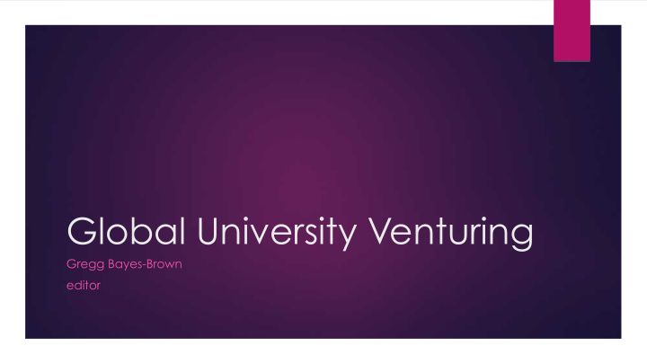 global university venturing