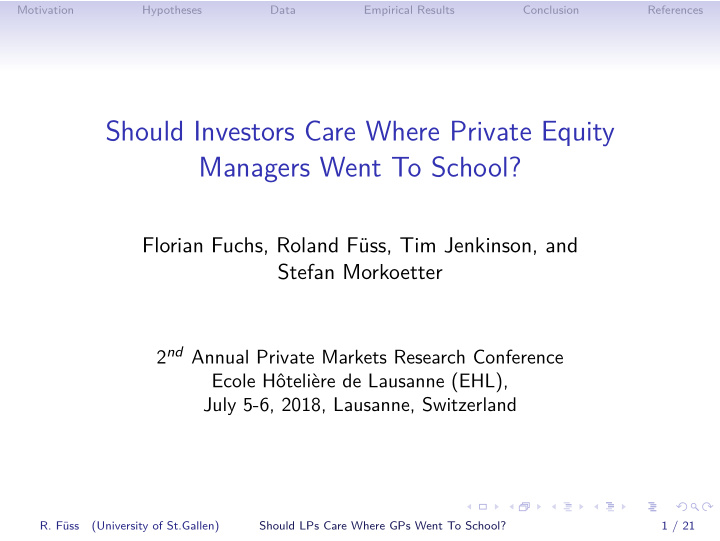 should investors care where private equity managers went