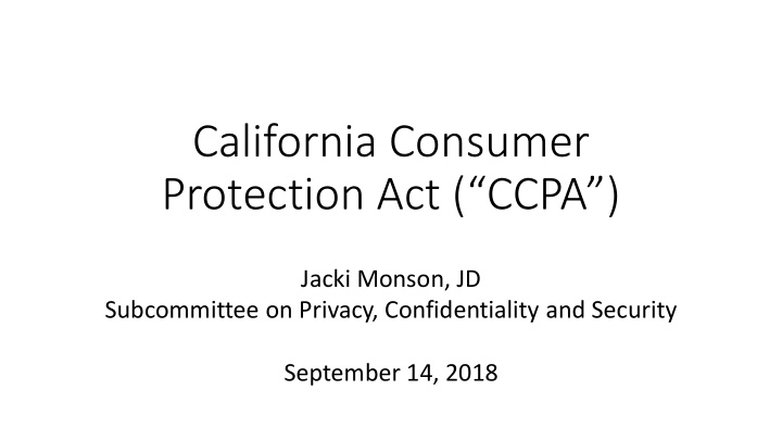 california consumer protection act ccpa