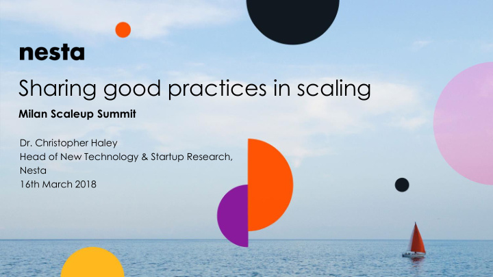 sharing good practices in scaling