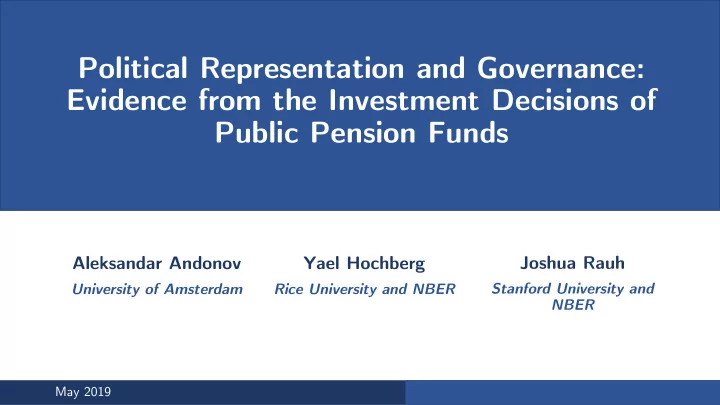 political representation and governance evidence from the
