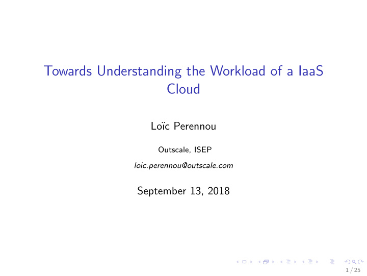 towards understanding the workload of a iaas cloud