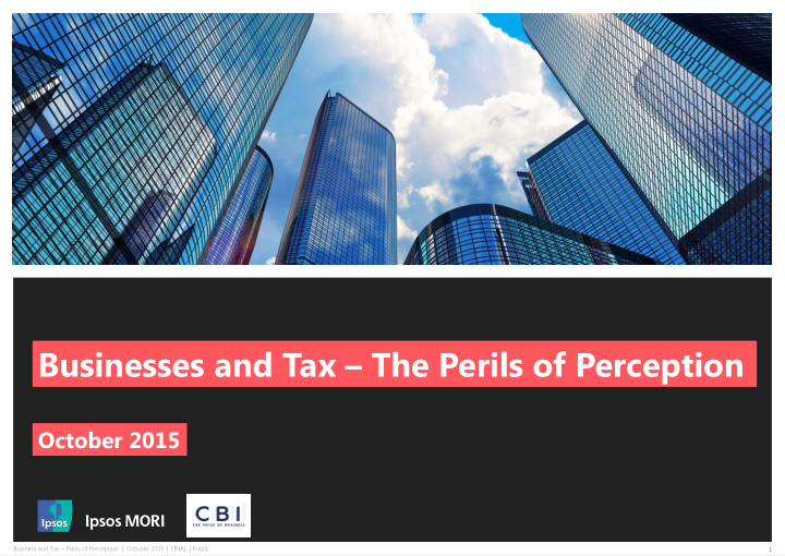 businesses and tax the perils of perception