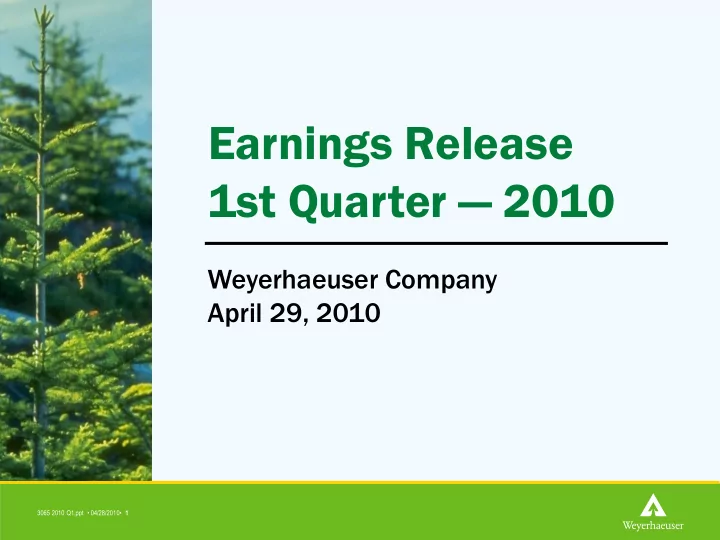 1st quarter 2010