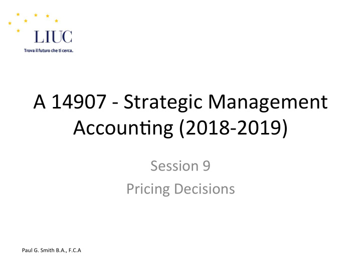 a 14907 strategic management accoun6ng 2018 2019