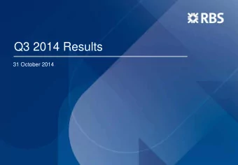 Q3 2014 Results  31 October 2014  Q314 results highlights 3 rd consecutive quarter of attributable